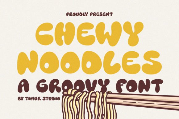 Chewy Noodles: A Playful Display Font for Handmade Labels, Invitations, and Creative Packaging