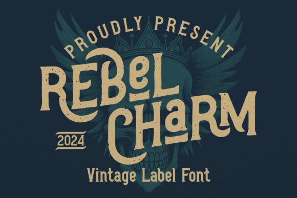 Rebel Charm: A Vintage Display Font for Crafters and Makers